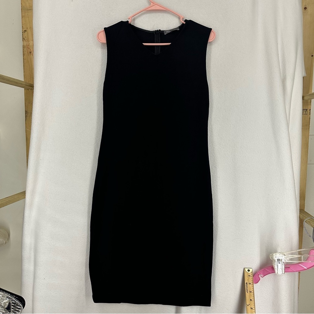 Vince Sleeveless Pencil Straight Dress Midi Womens 6 Black Work Business